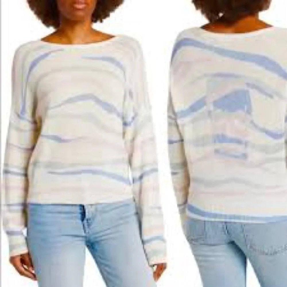 360 Cashmere Mara Tiger Stripe Skull Cashmere Sweater - Size Medium